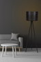 Opviq Lámpara de Pie 120, MDF, Polipropileno, Diseño Industrial y Escandinavo, Negro, 145cm